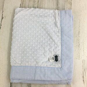 Mudpie Mud Pie Baby Blanket Blue Seersucker Minky Dot Play Mat 25 x 31 Boys